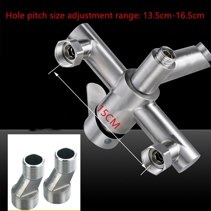 Bathroom Shower Faucets Stainless Steel Triple Bathtub Faucet Mixers Cold Mixer Valve Nozzle Tap Wall Mounted Home Accessory