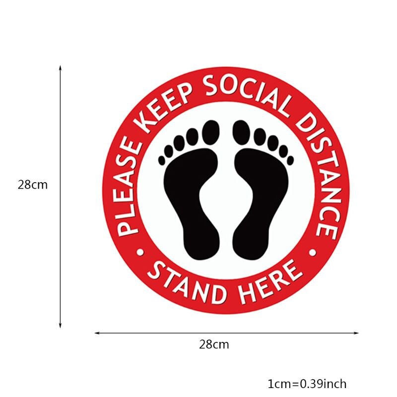 Ronde Wachten In Lijn Sticker Sociale Afstand Houden Veiligheid Vloer Teken Lijm Vloer Sticker