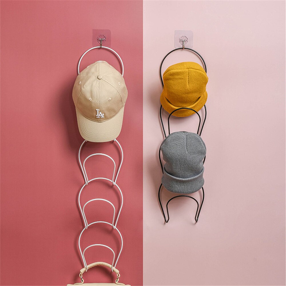 Porte-chapeau mural en métal, 5 pièces/ensemble, porte-chapeau multicouche, affichage de rangement, écharpe, sac, crochets, étagère, organisateur