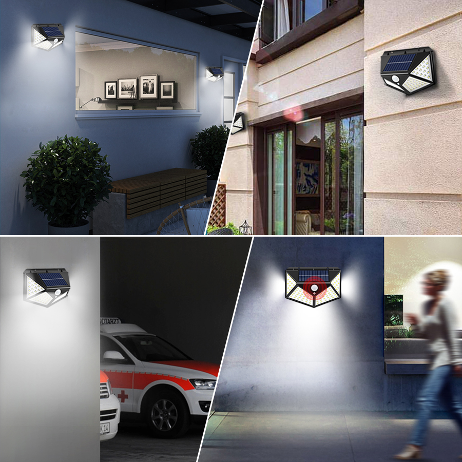 Solcellelampe utendørs hagelys bevegelsessensor solcellelampe vanntett sollysdrevne solcellelamper led-spotlight for hage