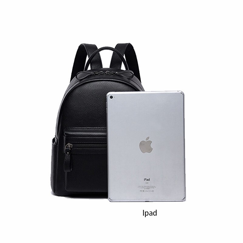 Soft Real Lederen Rugzak Vrouwen Zwarte Kleine Back Packs Voor Meisjes School Rugzak Voor Tieners Lederen Mochila Feminina