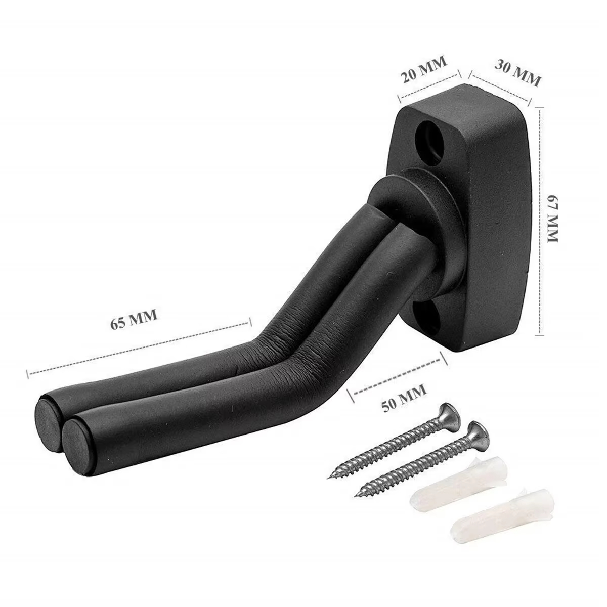 Miwayer-soporte de pared para guitarra, colgador de guitarra negro, gancho de pared para todos los tamaños, guitarras, bajo, mandolina, Banjo, ukelele