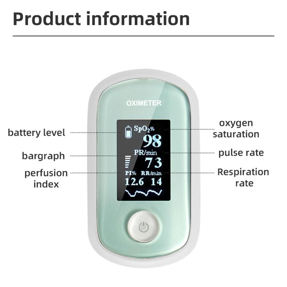 Portable Fingertip Pulse Oximeter OLED Display Finger Oximeter Finger Clip Heart Rate Monitor Blood Oxygen Saturation Monitor