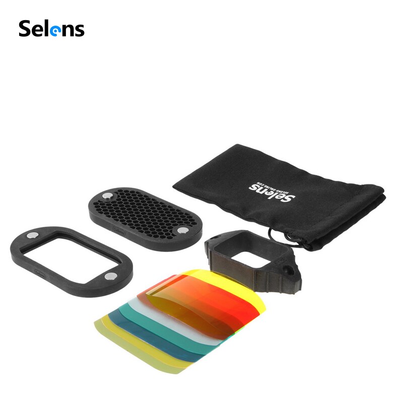 Selens Blitz Blitzgerät Bienenwabe Netz Diffusor Reflektor mit Magnetische Gel Band 7Stck Filter Blitz Zubehör Bausatz