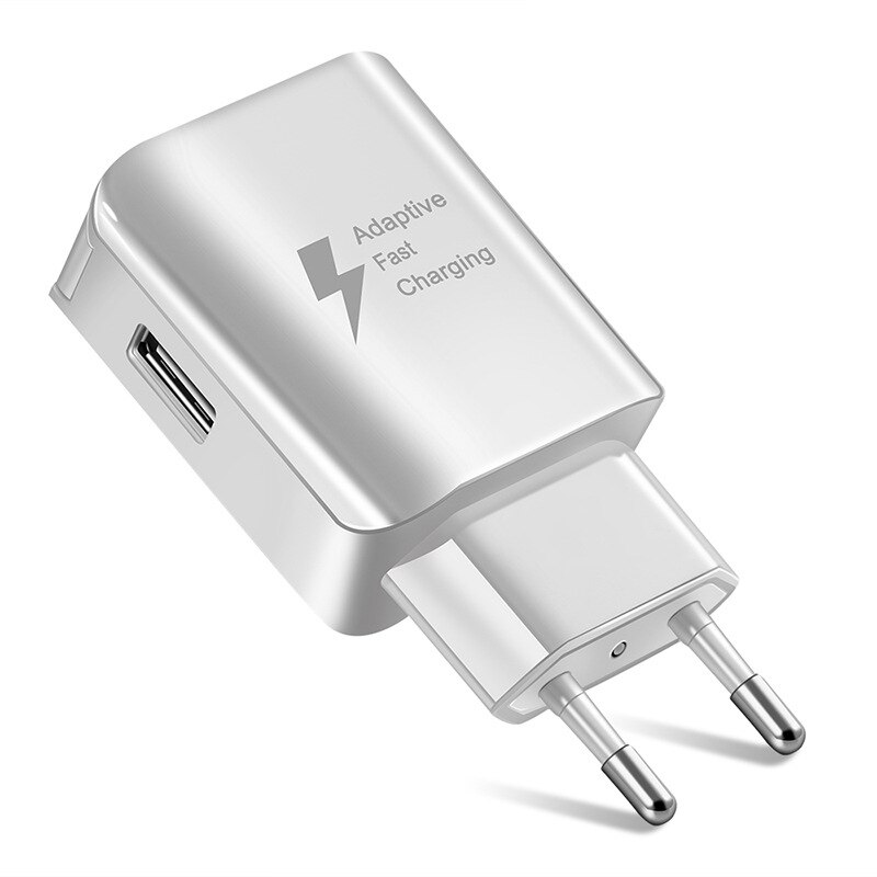 Dispositivo de carga rápida D5 para móvil, dispositivo de carga rápida Universal con USB único, cabeza de carga europea, americana y británica: charger-EU-white