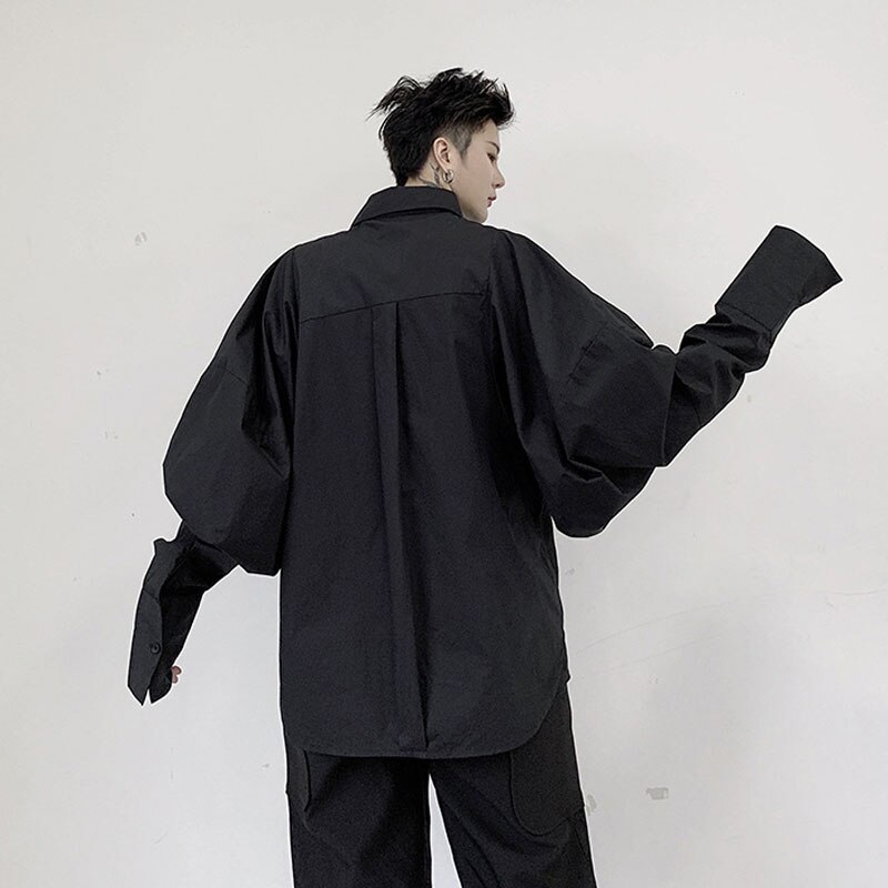 Camisa informal de manga larga para hombre, ropa holgada Estilo Vintage Punk gótico, Retro, a la , Japón