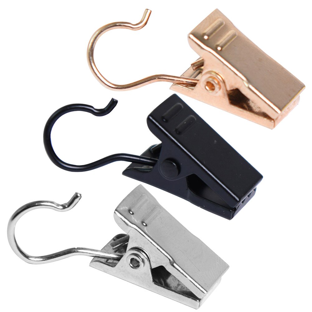 20pcs Durable Bathroom Accessories Photo Hanging Window Stainless Steel With Hook Curtain Clip Replacement Part Drapery Diaplay