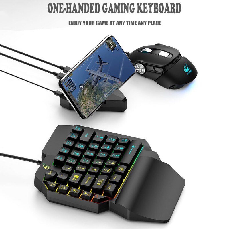 SL-USB Wired Keyboard Mouse One Hand Portable Responsive PC Phone Gaming Keypad Mice: mouse keyboard