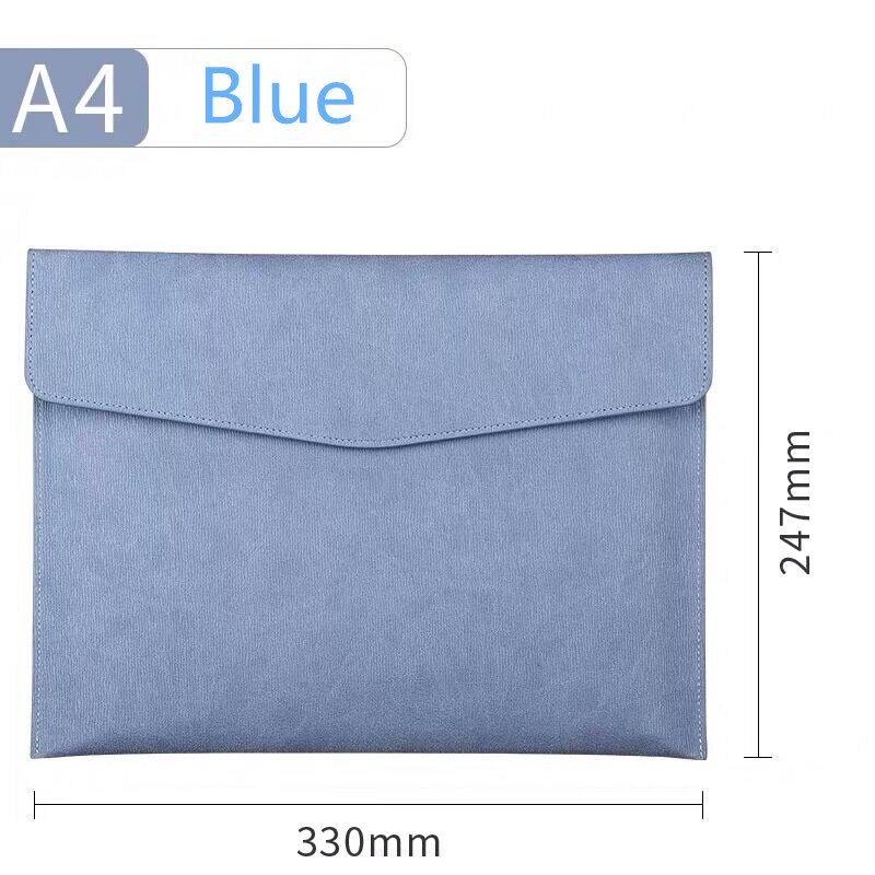 Waterproof A4 Fille Presentation Folder Document Papers Desk Organizer Storage Bag School Office Stationery Supplies: Blue