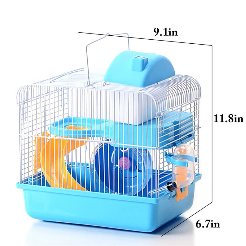 Hamsterbur med tilbehør 2- tier skridsikker små kæledyr levesteder chinchilla hule marsvin pindsvin hus hamster tilbehør