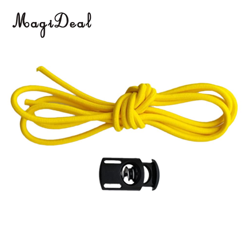 Magideal Vervanging 45 "Elastische Band Bungee Shock Touw & Cord Lock Stopper Universal Past Zwembril & Scuba Dive masker: Yellow