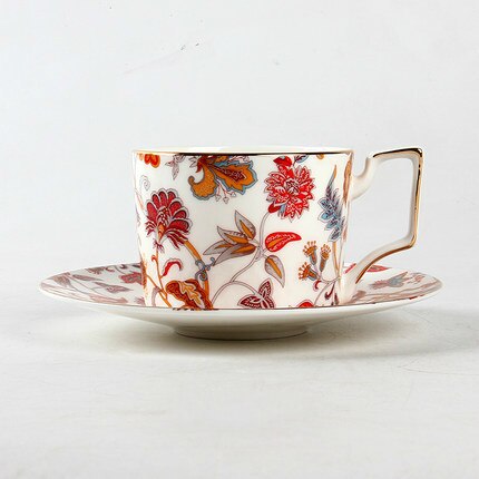 Europæisk ben kina kaffekop underkop sæt duftende te keramik copo tazas bardak kahve fincan takimlari tasse: Hvid