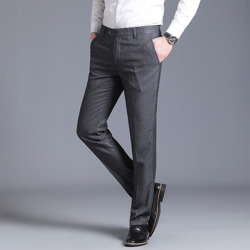 Hommes Slim Fit costume Pantalon formel mariage affaires Pantalon droit homme Pantalon gris bureau robe Pantalon hommes Pantalon Hombre 29-38
