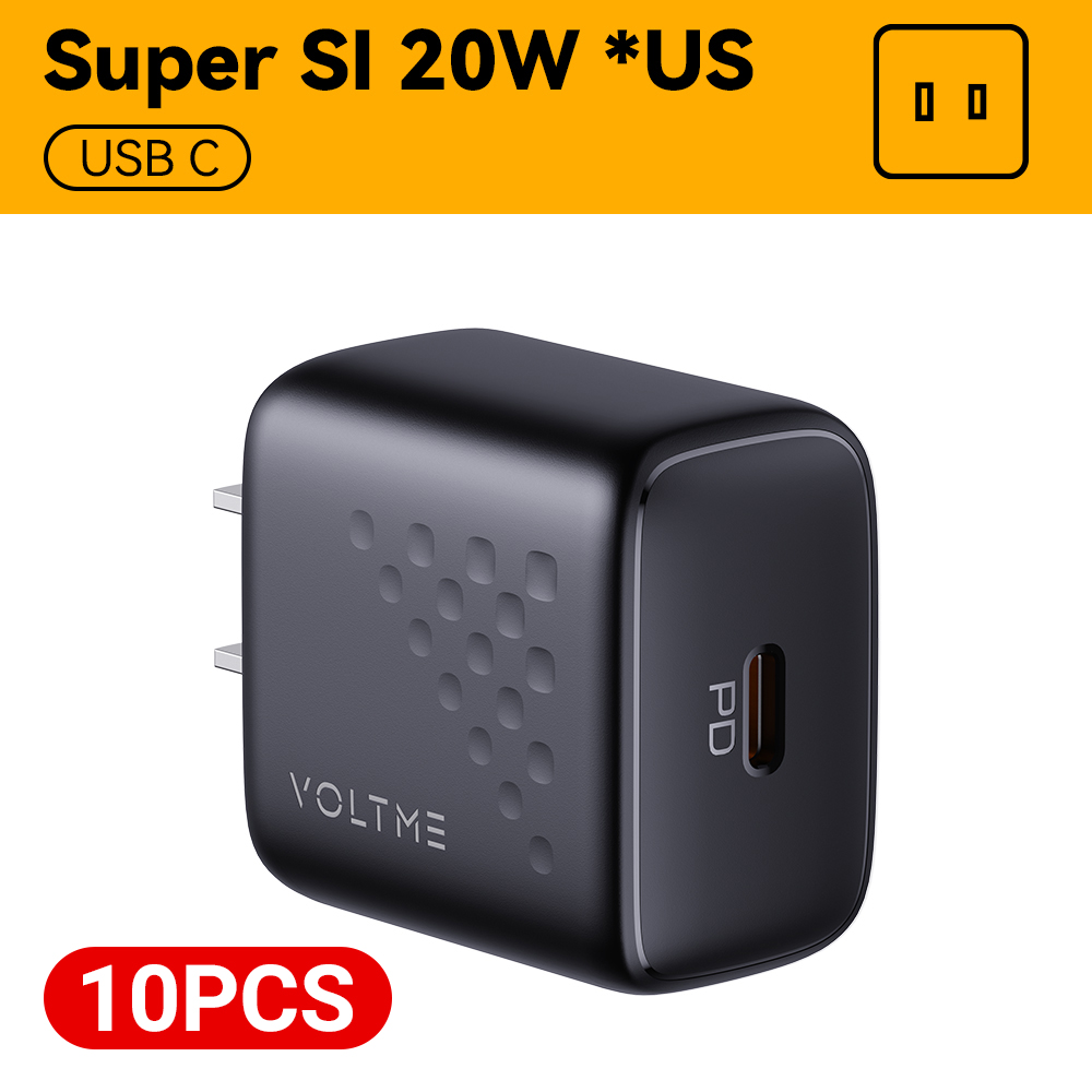 VOLTME 10PCS-Pack Revo 20W Mini/Lite/Duo Lite Series Clearance Tpye C USB C ChargerFast Charging For iphone Samsung