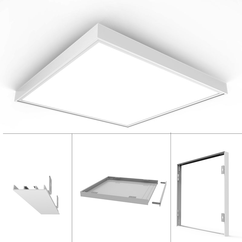 Update Aluminum Surface Mounting LED Panel Frame for All 300x300 600x600 620x620MM Ceiling Panel Lights White Body