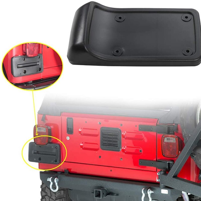 Parte trasera soporte para marco de placa de matrícula soporte de montaje soporte para 1997-2006 Jeep Wrangler TJ