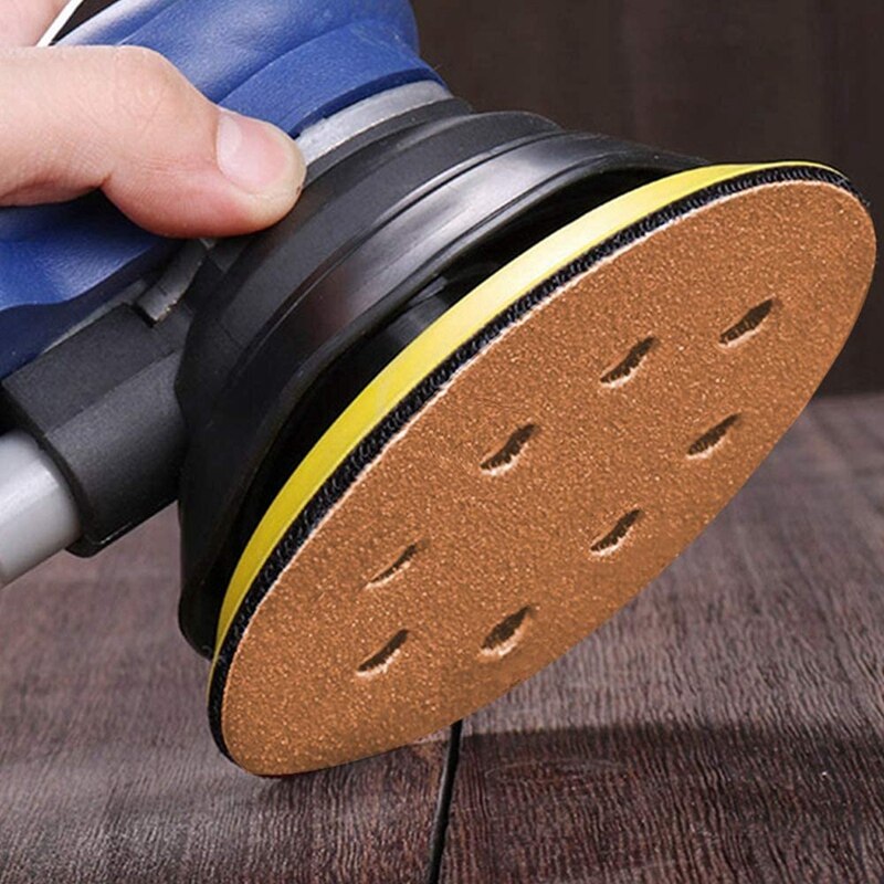 5-Inch 8-Hole Hook and Loop Sanding Discs, Orbital Sander Sandpaper Discs, 100 Pieces, Include 60,80,120,150,220 Grit