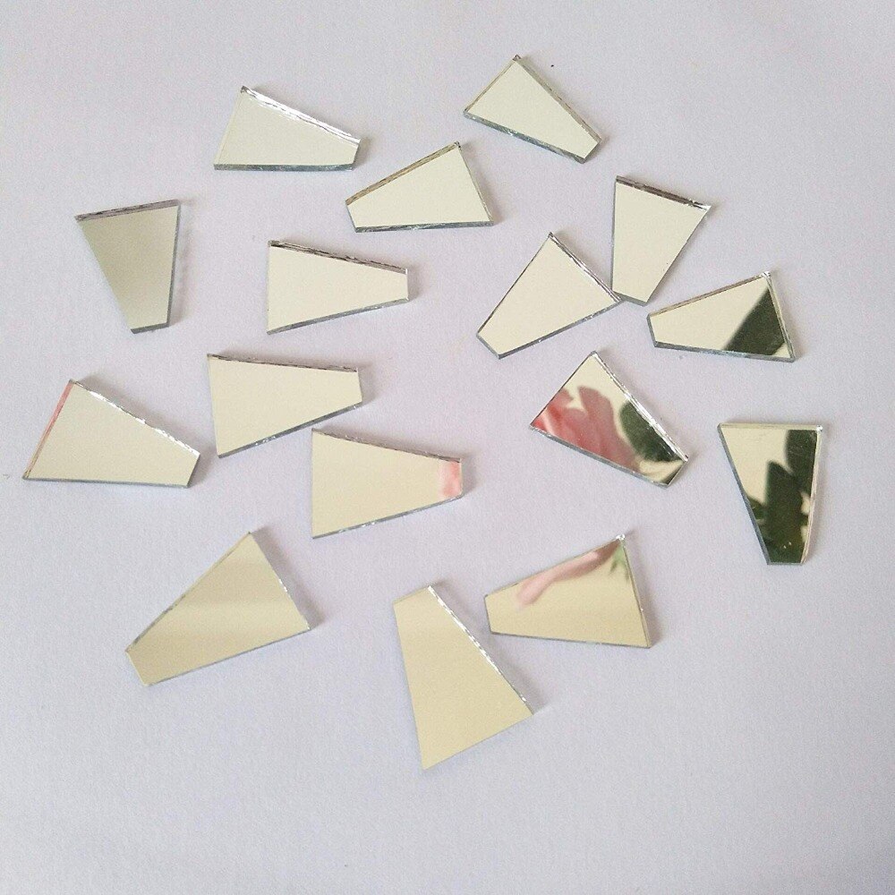 Trapezglas spejl mosaik, mosaik sølv ægte spejl glas fliser, trapez spejl mosaik fliser  (4/5 ")