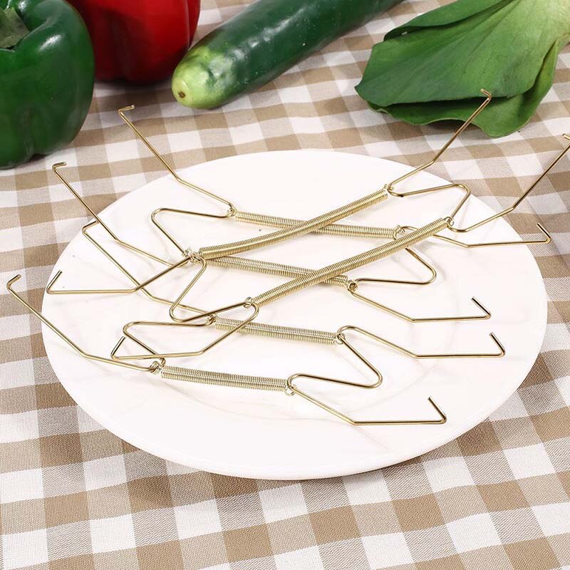 5 Sizes Wall Display Plate Dish Hangers Holder &amp; Racks W Type Invisible Spring Hanging Hook Plates Home Decorating Porch Decor