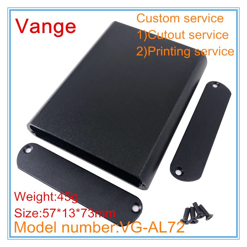 1 Stks/partij Zandstralen Oppervlak Mal Gemaakt 6063-T5 Geïnjecteerd Aluminium Behuizing Diy 57*13*73 Mm Voor Elektronische apparaat