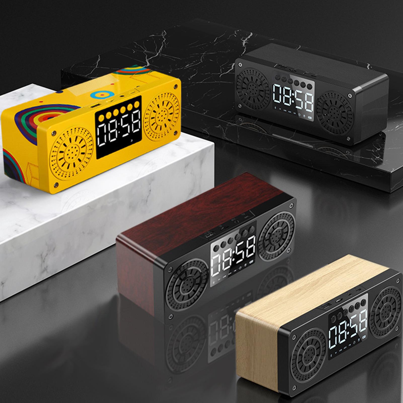 SALES！！ A10 Mini Wood Bluetooth Wireless FM Radio LCD Display Arlarm Clock Music Player