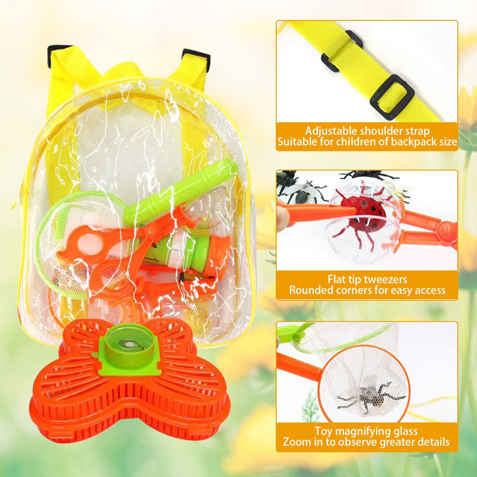 Ensemble de jouets anti-insectes avec télescope, 22 pièces, boîte d&#39;observation, Kit de Capture d&#39;insectes en plein air, jouets éducatifs scientifiques pour enfants