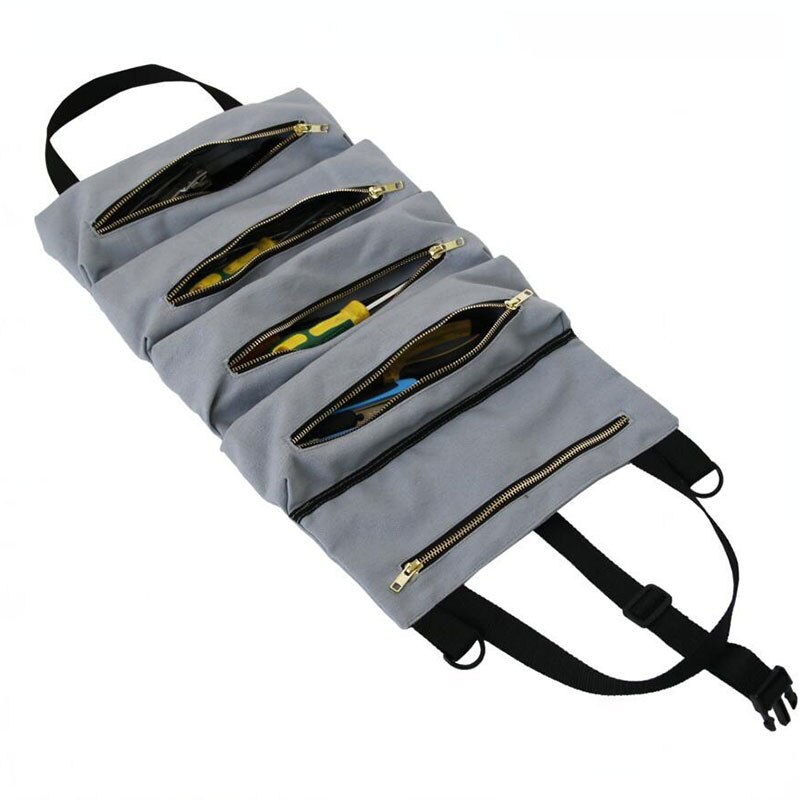 Roll Tool Multifunctionele Gereedschap Waterdicht Roll Up Tas Moersleutel Roll Pouch Opknoping Tool 49*29Cm: Grijs