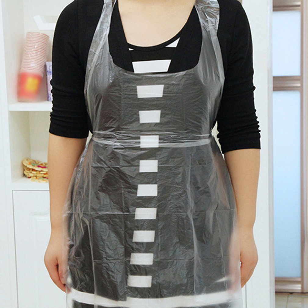 1 set wegwerp plastic schorten waterdicht en oliebestendig schort fondue kreeft diner maaltijd schilderen schort