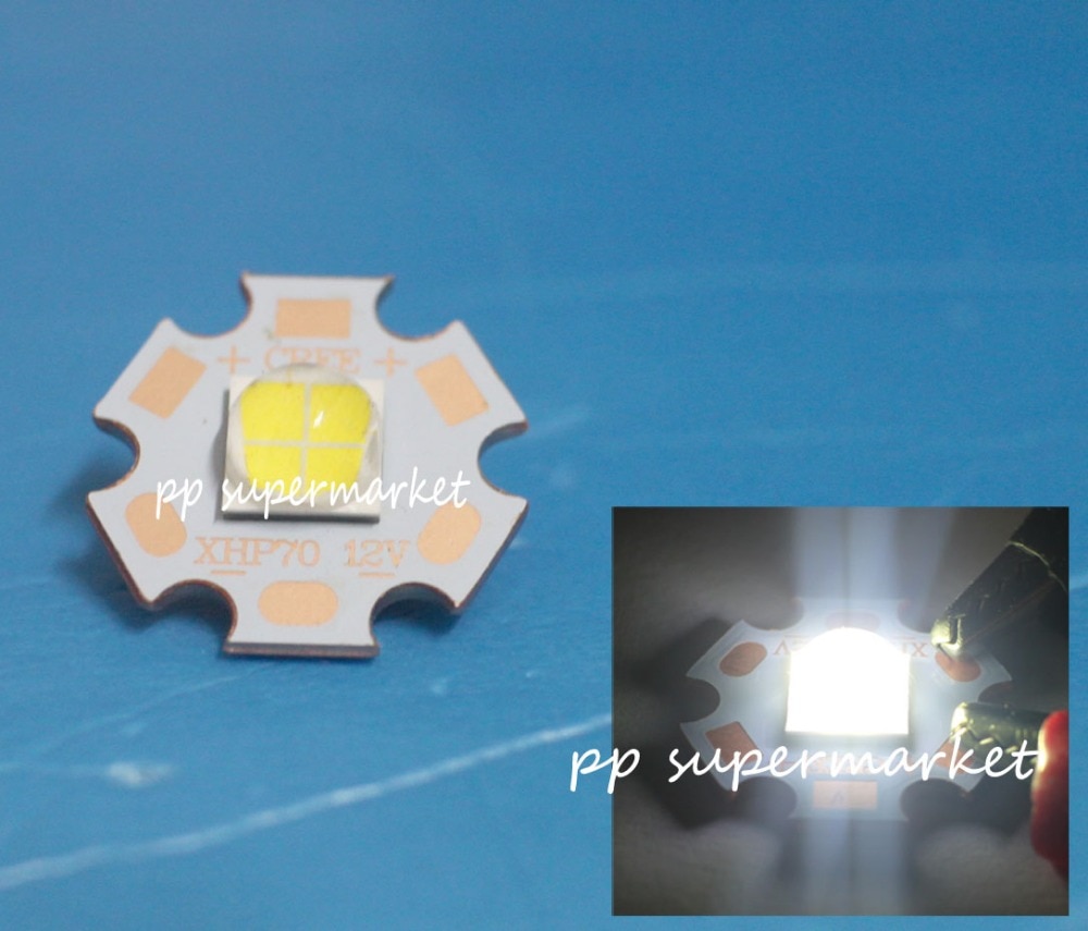 CREE XHP70 30W32W LED 4022LM 6V/12V four chips welding 20mm copper pcb Ultra-high brightness head lamp car bulbs coldwhite