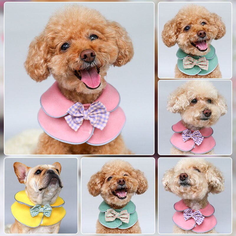 Effen Hond Bandana Met Strik Roze Geel Groen Puppy Kat Nep Kraag Hond-Bandana Shawl Sjaal Honden Huisdieren accessoires Sml