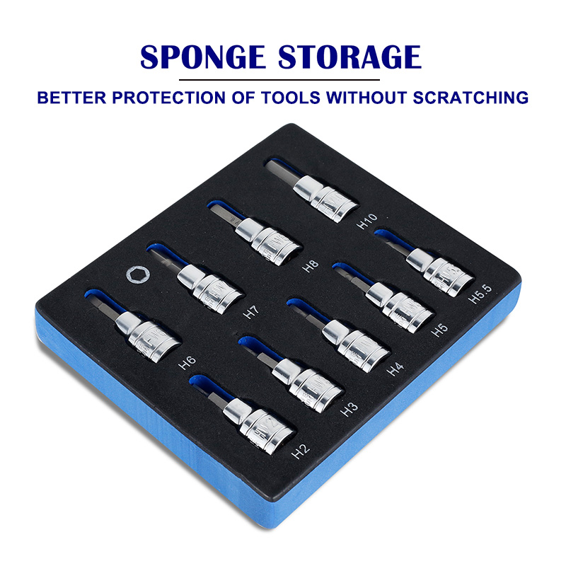 3/8 Inch Hex Bit Socket Set Sturdy Allen Key Sockets 3/8inch Drive Drill Metric Tools Kit Durable Impact Socket Set