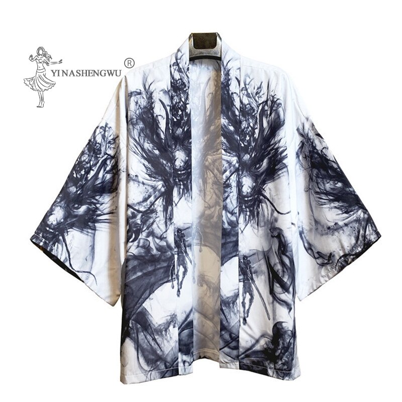 Japanse Yukata Stijl Kimono Kostuum Tops Mannen Vrouwen Jas Unisex Harajuku Samurai Japan Traditionele Haori Vest Kleding