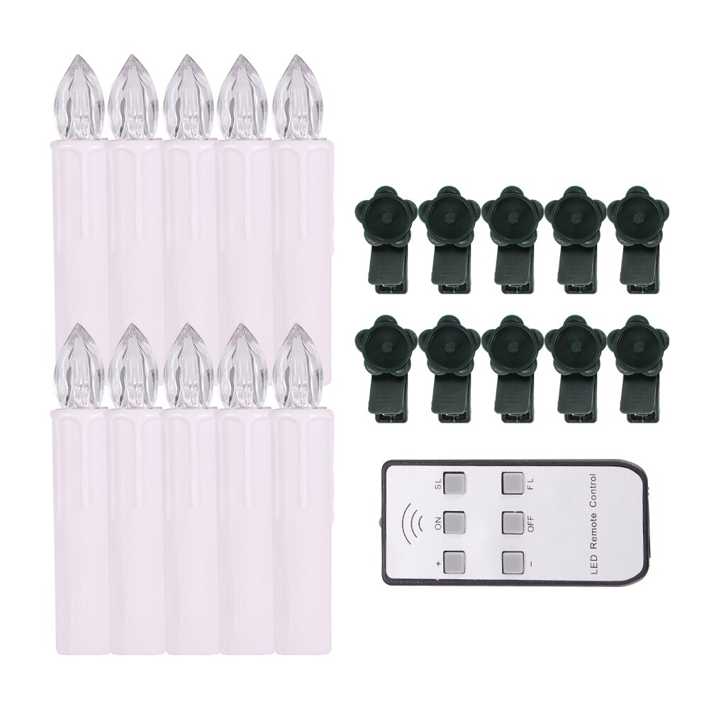 10pc/lot LED Candles Christmas Tree Decoration Light Wireless Remote Control Tealights Night Light for Home Party