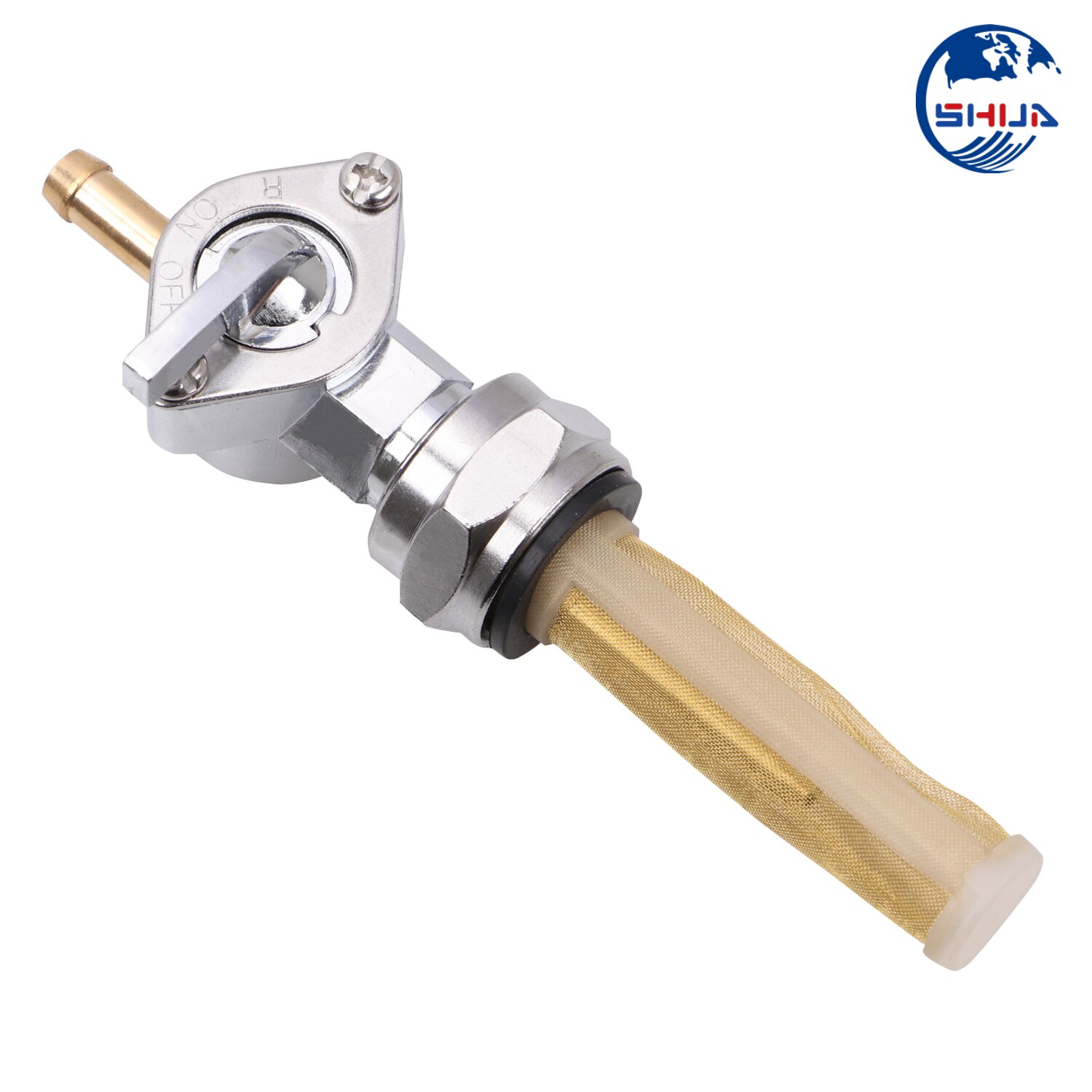 1x Fuel Switch Valve Petcock Straight Oulet For Harley Big Twin Sportster With (22mm) 13/16" Threads 1975-Up