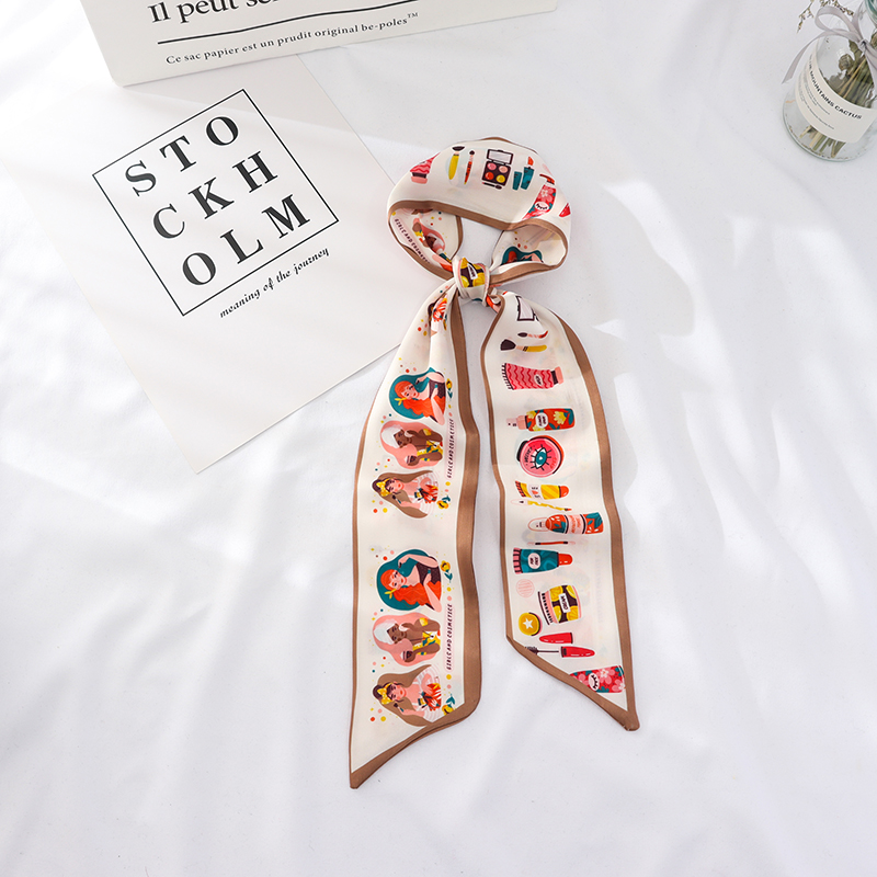100Cm * 7Cm Zomer Lange Mode Vrouwelijke Kleine Sjaal Sjaals Vrouwelijke Bloemen Haar Lint Haarband Vrouwen Skinny Sjaal vrouwen: 3