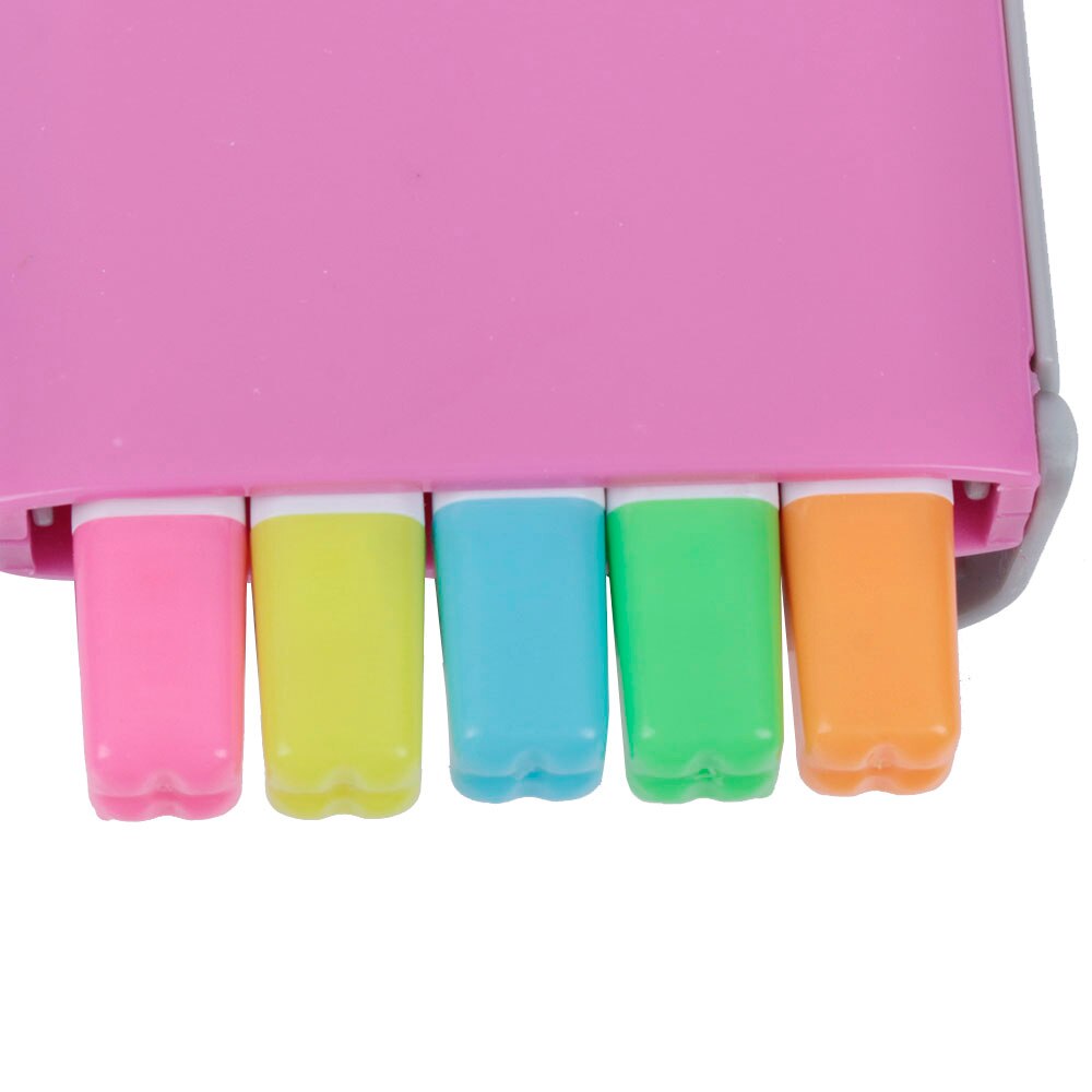 5 color/box Sweet Candy Color Fragrance Large Capacity Solid Highlighter Markers Fluorescent Pen Markers Glitter Stationery