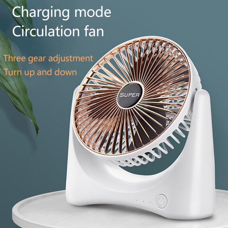 Adjustable Head 360 Rotation Table Fan Portable Fan With Strong Airflow Quiet Operation Personal Fan Mini Computer Cooling Fan
