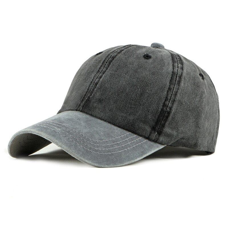 Gorra Unisex Vintage lavada gorra de béisbol de algodón ajustable Dad-Hat N66: Gris oscuro