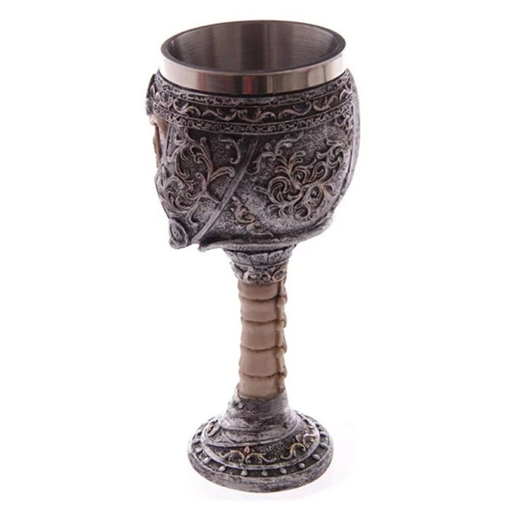 Stainless Steel Skull Gothic Wine Goblet Beer Mug Cup Drinking Cup 17.5cm
