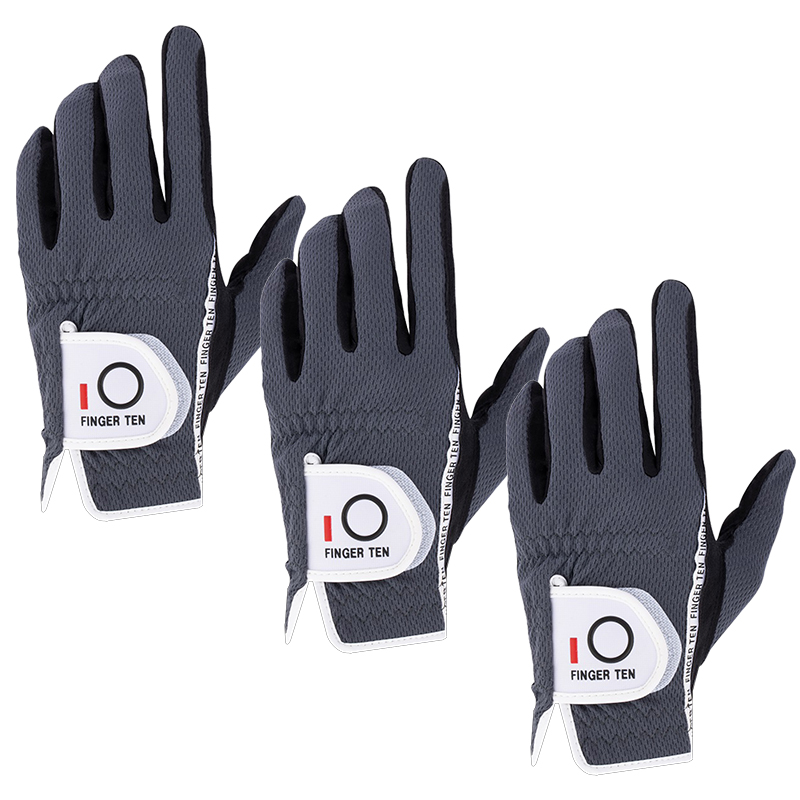 Linkerhand Rechterhand Golf Handschoenen Mannen 3 Stuks Prestaties Mesh Antislip Zachte Micro Ademend Zwart Grijs Groen Handschoen
