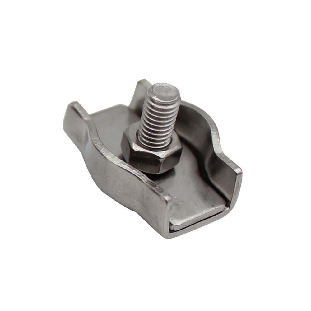 15 stk 304 rustfritt stål metall  m2-m6 ståltau chuck lås enkelt dobbelt klippe kort dobbelt kort hode klips feste stål tau spenne