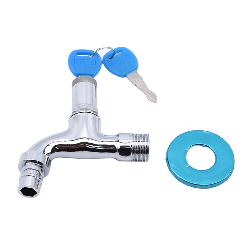 Anti-theft Faucet Water Tap with Lock Key Alloy/Brass Body Single Hole Key Switch Faucet Bibcocks for Kitchen Outdoor Garden