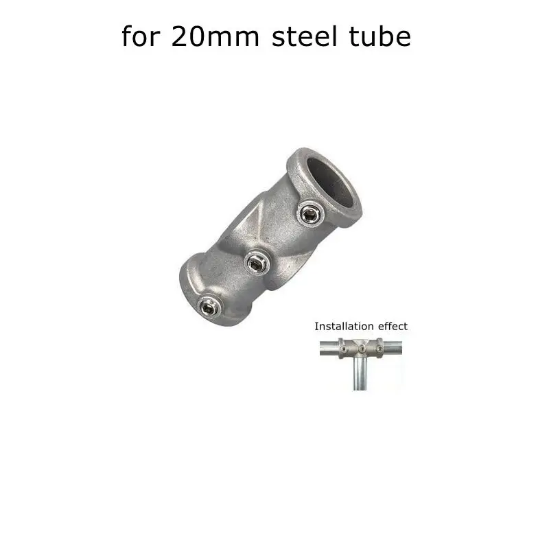 Conector de aleación de aluminio, Base en T de codo, accesorio plano tridimensional, sujetador de conexión, piezas de estante de tubo de acero de 20mm: tan