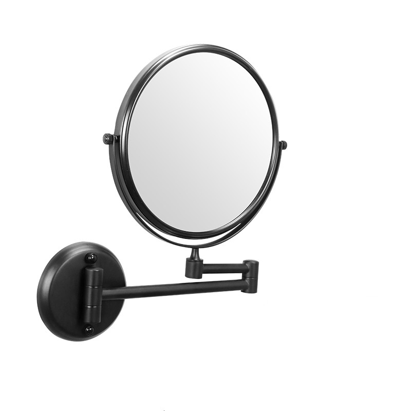 Stansefri vægmonteret dobbeltsidet forstørrelses badeværelse spejl smart spejl makeup folde teleskop spejl bad tilbehør: Default Title
