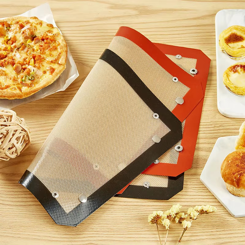 Draagbare oven bakmat, siliconen bakmat met knop, hittebestendige deegmat, herbruikbare, veilige en betrouwbare keukenbakbenodigdheden.