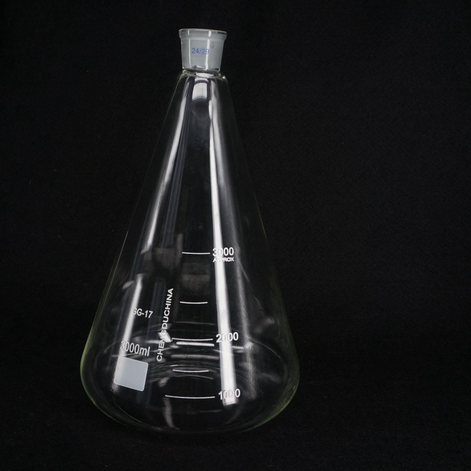 3000ml Quickfit 24/29 Joint Lab Conical Flask Erle... – Grandado