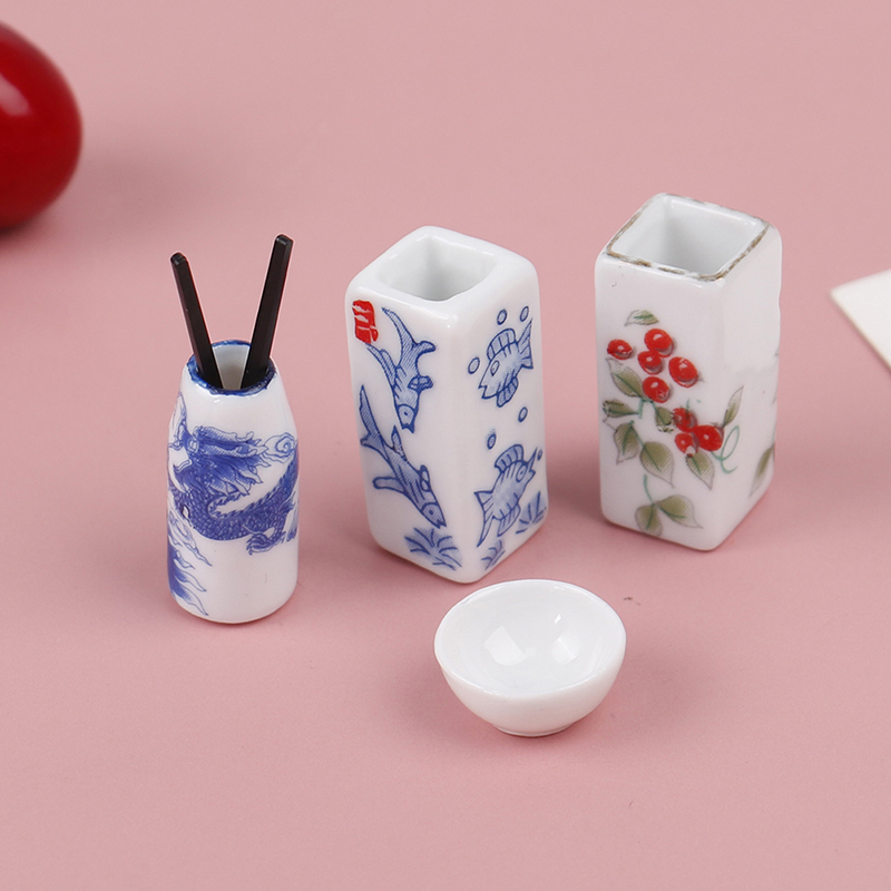 1:12 mini porta bacchette in ceramica miniatura per Astuccio delle bambole accessori casa delle bambole mini mobili da cucina accessori di simulazione giocattolo