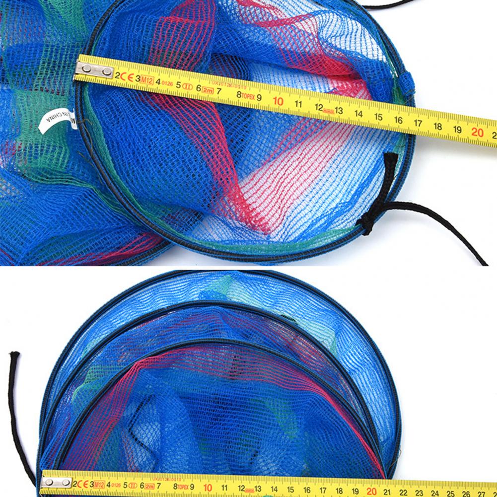 Portable Foldable 3 Layers Nylon Fishing Net Cage Container With Drawstring Outdoor Fishing Underwater Storage Of Fishing Nets