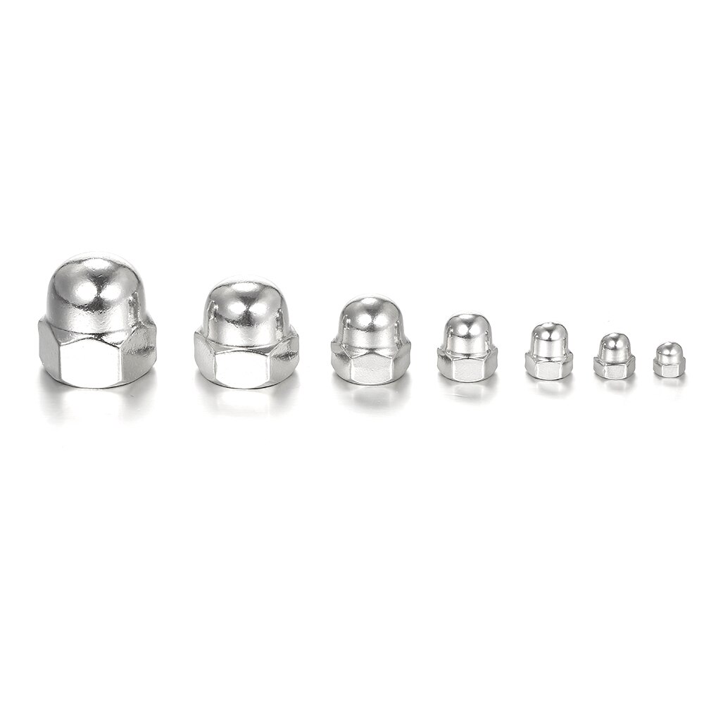 172Pcs DIN1587 7 arten M3/M4/M5/M6/M8/M10/M12 edelstahl stahl Hex Mutter Hexagon Hex Muttern
