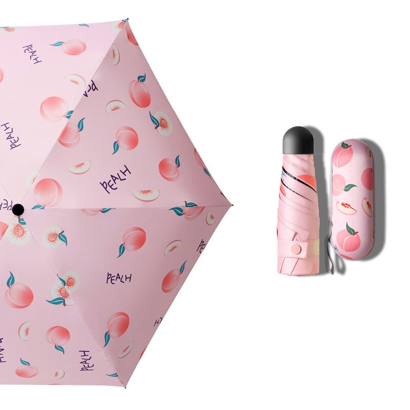 Fruit Mini Capsule umbrella Five-folding Sun protection Anti-UV UPF50+ umbrella parapluie folding women Umbrellara in women